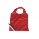 Red Recycled Folding Tote Bag Custom 190T Strawberry Shopping Tote Polyester