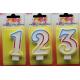 Number 0 To 9 Rainbow Birthday Candles , Anniversary Cake Candles Eco Friendly