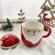 Christmas Festival Ceramic Home Decoration , Santa Ceramic Mugs With Handle