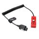 Alvin's Cables Smart D-tap Power Splitter Cable, Dtap Male to 4 Port DTap Female Splitter Hub Coiled Power Cable for ARRI RED Teradek SmallHD SmallRig V-Mount|Gold-Mount Battery 40cm/15.7in Red