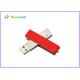 Red Rectangle Leather USB Flash Disk File Transfer with High Speed