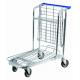 Colored Coating Metal Warehouse cargo Carry Trolley with swivel or rear fixed casters