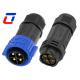 Outdoor Wire To Wire 4 Pin Waterproof Connector IP67 600V With Push Locking