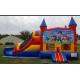 Safety Cartoon 3 in 1 Combo Personalized Jumping Castle With Slide