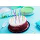 Colorful Slim Long Birthday Candles Disposable No Smoke SGS ISO9001 Standard