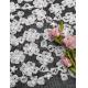 White Black Contrast Color Flower Embroidered Lace Fabric Applique