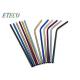 Outdoor Picnics Colorful Stainless Steel Drinking Straws Easy Cleaning