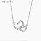 2.17g 18in White Gold Heart Pendant ODM Valentine Silver Heart Pendant Necklace
