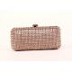 Pink Colored Glitter Clutch Purse , Box Shaped Metal Sequin Sparkly Evening Bags