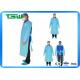 Blue Waterproof 0.16mm CPE Disposable Gown With Sleeve