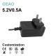 5.2v 0.5a Wall Mounted Ac Adapters For Worldwide Purifier Sweeper Massage Chair Industrial Computer