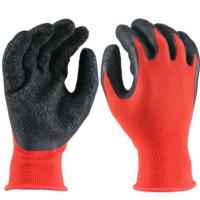 13 Gauge Latex Safety Gloves Polyester Coated Latex Work Gloves