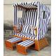 Waterproof Wood And PE Rattan Roofed Beach Chair & Strandkorb In Summer