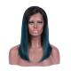 Brazilian Virgin Hair Lace Front Wig Ombre 1B/green