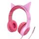  				Wired Foldable Cat Ear Headphones (hearing protection lever-shaped, LED light, 3.5mm audio jack, suitable for children) 	        