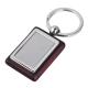 Custom LOGO design promotion business gift rectangle shape blank wooden keychain with Metal
