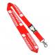 Conference Red ID Neck Lanyard With Buckle , Silk Screen Logo