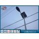 Single / Double Arms Q235 / Q345 Steel Street Light Poles With Solar Panel