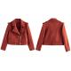 Polyester Shell Red Suede Faux Leather Jacket Ladies Womens Casual Wear