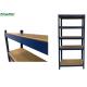 Five Level Heavy Duty Boltless Storage Shelving With Curved Edge Upright And Strengthen Beam