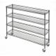 4 Tier Metal Rolling Cart With Wheels With Baskets For Retail Storage 5 X 18 X 21