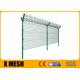 Airport V Mesh Security Fencing 5mm Wire With Razor Barbed Wire Black Abrasion Proof