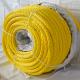 Yellow Color 12 Strand UHMWPE Braided Rope With Spliced Eye 26mmx250m