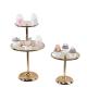 3-Tier Stainless Steel Cake Stand Tempered Glass Centerpiece for Wedding Modern Design