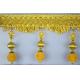 Golden luxurious custom ODM curtain lace accessories beaded decorative fringes tassels