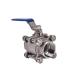 Stainless Steel 304 3PC Ball Valve for Water Media Silver Tri-Clamp Clover Pipe Lined
