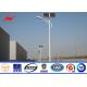 Q235 Hot Dip Galvanized Street Light Poles 12m With Cross Arm 1.8 Safety Factor