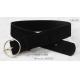 Wide Fake Suede Leather Womens Fashion Belts Round Gold Buckle & Double PU Loops