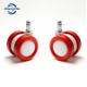 50mm Red PU Swivel Threaded Stem Furniture Casters For Trolley