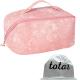 Travel Toiletry Makeup Bag For Women PU Leather Organizer Waterproof Case