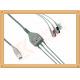 Mennen ECG Patient Cable 10 Pin 3 Leads Grabber AHA Gray Color