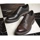 Woven Formal Mens Leather Dress Shoes Elegant Goodyear Welted Shoes With Two Cap Toe