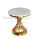 Gold / Rose Gold / Silver Round Side Table Steel Tube Base For Living Room