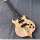 High Grade 4 String Electric Bass Neck Through Body Log Color Paint Gold Fittings Corrugated Maple Veneer