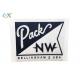 Polyester Fabric Rectangle Paper Coated Woven Patches Size Customized With Laser Cut
