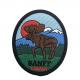 Moose Shape Chenille Embroidery Patch PVC Silicone Rubber Custom Logo With Border