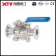 Xtv Clamp End 3PC Ss Ball Valve with ISO5211 Mounting Pad Floating Ball Structure