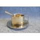 Bussiness gifts insulated stainless steel coffee cup set 200ml luxury golden color court style coffee cup with spoon