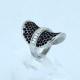 Fashion 316L Stainless Steel Casting Clay CZ Stones Ring LRX327