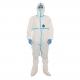 Disposable Waterproof  Anti Static White Color 6XL Isolation Coverall Gown