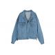 Printed Women ' S Denim Coats & Jackets Light Wash Trucker Over Size Fit