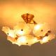 Brass Lotus Leaf Shape Clear Crystal Ceiling Pendant Lamp