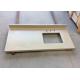 Prefab Quartz Stone Countertops Flat Edge Light Yellow Color Free Sample