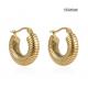 Versatile Simple Stainless Steel Gold Earrings Thick Round Coil Stud Earrings For Women