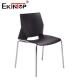 Stackable Black Training Room Chair With Metal Legs And Plastic Seat Cushion