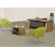 Manager L Shaped Office Desk Melamine Faced Particle Board Materials With Side